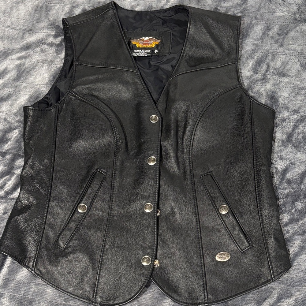 Women's Black Harley Davidson Leather Vest